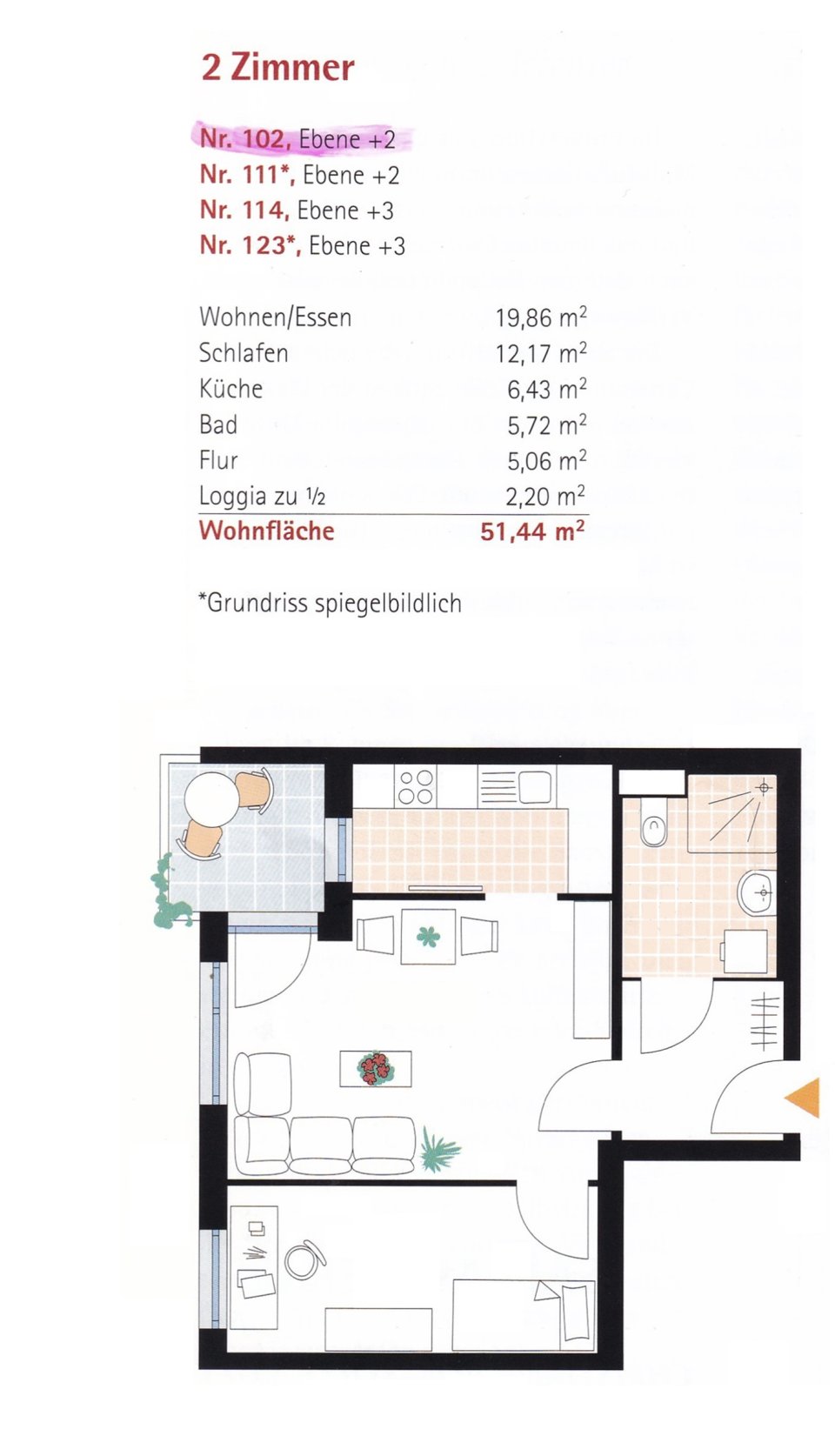 Grundriss orig. broschüre Grundriss orig. broschüre